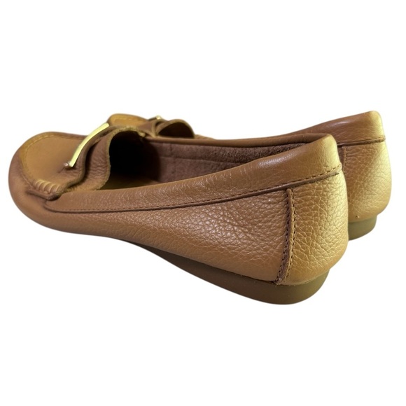 Coach Fredrica Tan Pebbled Leather Diving Mocs Flats Loafers Size 7.5 - Picture 4 of 14